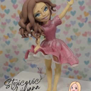 Figurica za tortu, devojcica na zicanoj konstrukciji #3