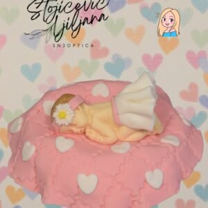 Figurica Za Tortu, Beba Spava (Okrugla) (Ima Vise Modela)