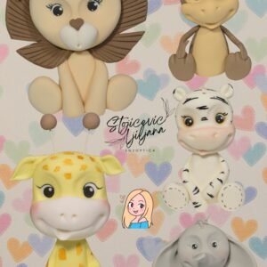Figurice Za Tortu, Safari Set (Komplet 4 Figurice + 1 Gratis)
